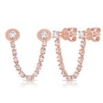 925 Silver Double Segment Drop Earrings - Image 3