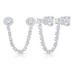 925 Silver Double Segment Drop Earrings