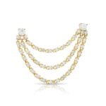 925 Silver Double Statement Diamond Drop Link Earrings - Image 2