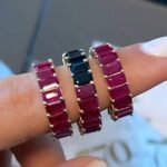 925 Silver Emerald Cut Ruby Eternity Ring - Image 7