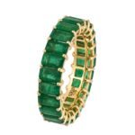 925 Silver Emerald Eternity Ring - Image 2