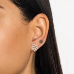 925 Silver Emerald Tiny Monstera Leaf Stud - Image 2