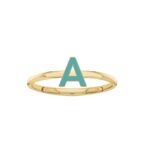925 Silver Enamel Initial Ring