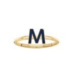 925 Silver Enamel Initial Ring - Image 3