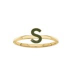 925 Silver Enamel Initial Ring - Image 2