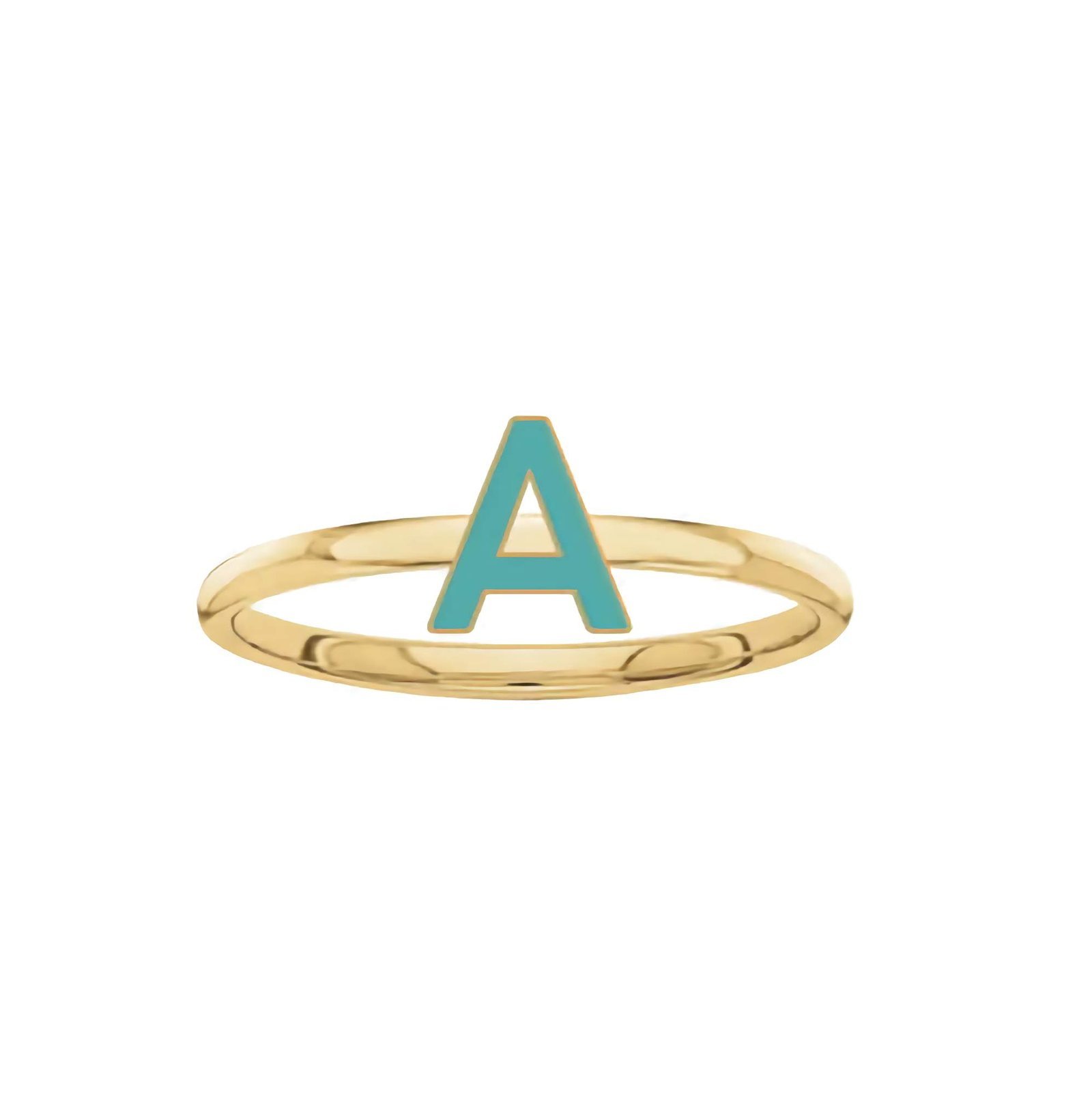 Swarish-Jewels-Enamel-Initial-Silver-Ring-edited.jpg 925 Silver Enamel Initial Ring - Image 1