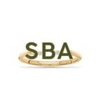 925 Silver Enamel Multiple Initials Diamond Ring - Image 2