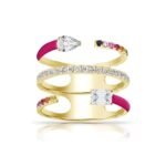 925 Silver Triple Row Ring