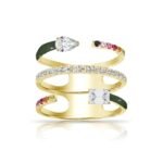 925 Silver Triple Row Ring - Image 3