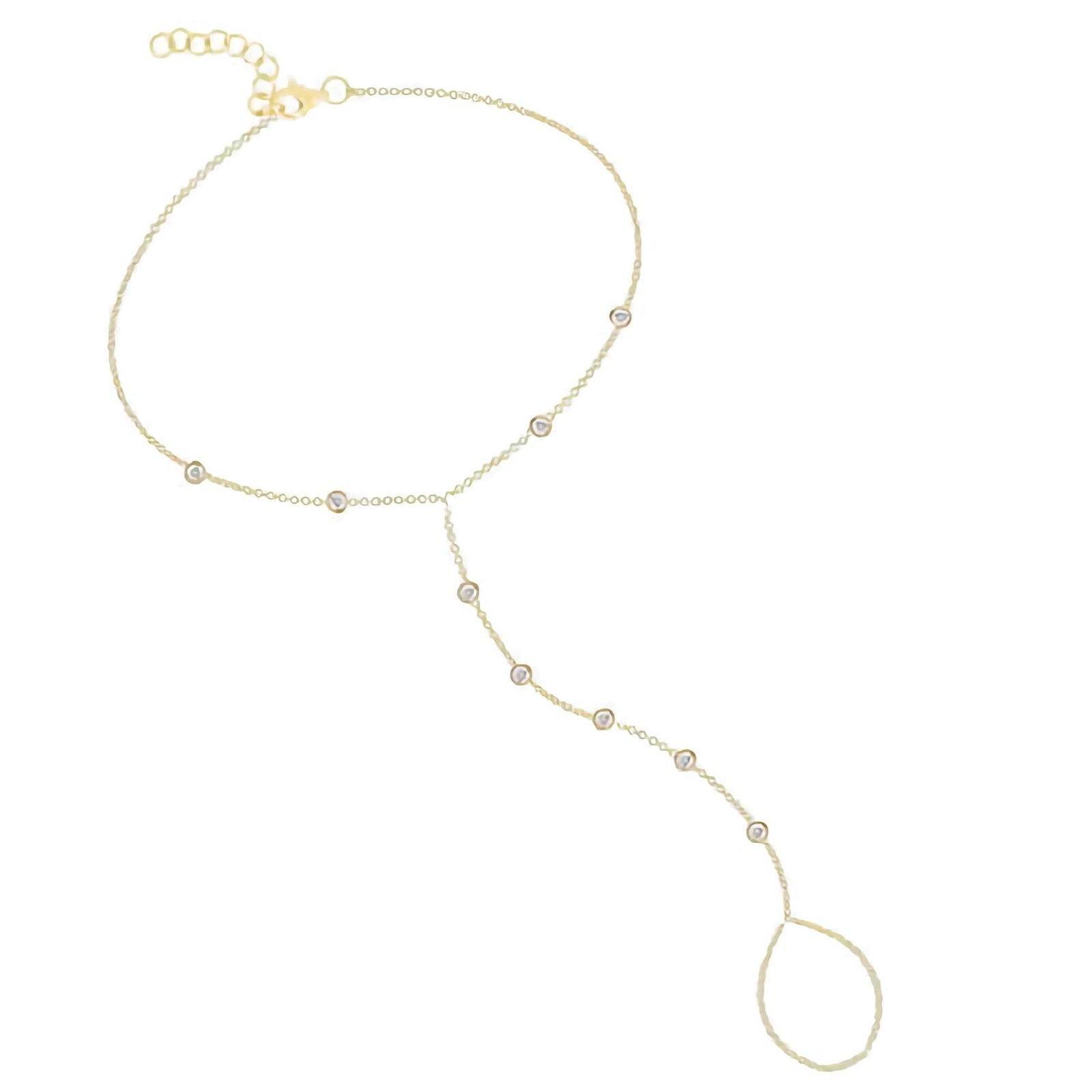Swarish-Jewels-Fancy-Multiple-Bezels-Hand-Chain-Silver-Bracelet-edited.jpg 925 Silver Fancy Multiple Bezels Hand Chain Bracelet - Image 1