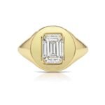 925 Silver Emerald Statement Signet Ring