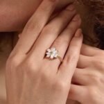 925 Silver Flower Diamond Ring