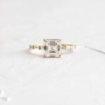 925 Silver 2Ct Ascher Cut Diamond Engagement Ring