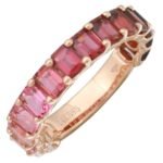925 Silver Gemstone Red Ombre Eternity