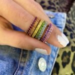 925 Silver Gemstone Sapphire Stackable Eternity Ring - Image 3