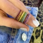 925 Silver Gemstone Tsavorite Stackable Eternity Ring - Image 2