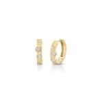 925 Silver Diamond Hoops Earrings - Image 2