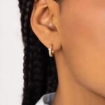 925 Silver Diamond Hoops Earrings