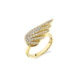 925 Silver Diamond Angel Wing Ring