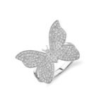 925 Silver Diamond Large Butterfly Ring - Image 3