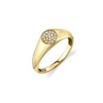 925 Silver Diamond Mini Oval Pave Signet Ring