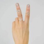 925 Silver Diamond Peace Sign Ring - Image 2