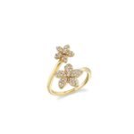 925 Silver Diamond Plumeria Wrap Ring