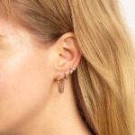 925 Silver Diamond Tiny Daisy Hoops Earrings