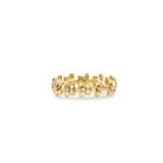 925 Silver Diamond Tiny Plumeria Eternity Ring - Image 4