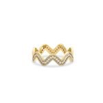 925 Silver Diamond Wavy Ring - Image 3