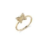 925 Silver Diamond Butterfly Ring