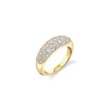 925 Silver Diamond Small Puffy Ring