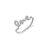 925 Silver Diamond Love Ring - Image 2