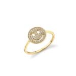 925 Silver Diamond Small Happy Face Ring - Image 2