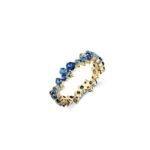 925 Silver Sapphire Cocktail Eternity Ring