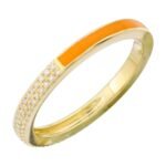 925 Silver Half Enamel Half Pave Stacking Ring - Image 6