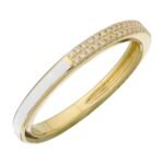 925 Silver Half Enamel Half Pave Stacking Ring - Image 4