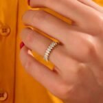 925 Silver Half Eternity Marquise Diamond Ring - Image 2