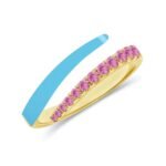 925 Silver Half Gemstone Half Enamel Wrap Ring - Image 2