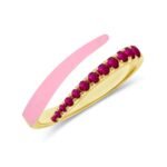 925 Silver Half Gemstone Half Enamel Wrap Ring - Image 3