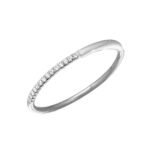 925 Silver Half Solid Half Diamond Stackable Band (Set of 3) - Image 2