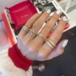 925 Silver Half Solid Half Diamond Stackable Band (Set of 3) - Image 5