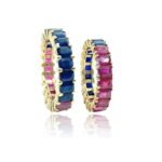 925 Silver Two Gemstone Eternity Band - Image 9