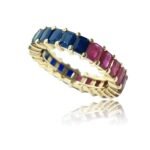 925 Silver Two Gemstone Eternity Band - Image 7