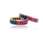 925 Silver Two Gemstone Eternity Band - Image 6