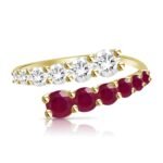 925 Silver Half/Half Graduated Diamond Wrap Ring