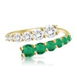 925 Silver Half/Half Graduated Diamond Wrap Ring - Image 4