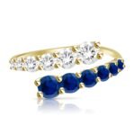 925 Silver Half/Half Graduated Diamond Wrap Ring - Image 3