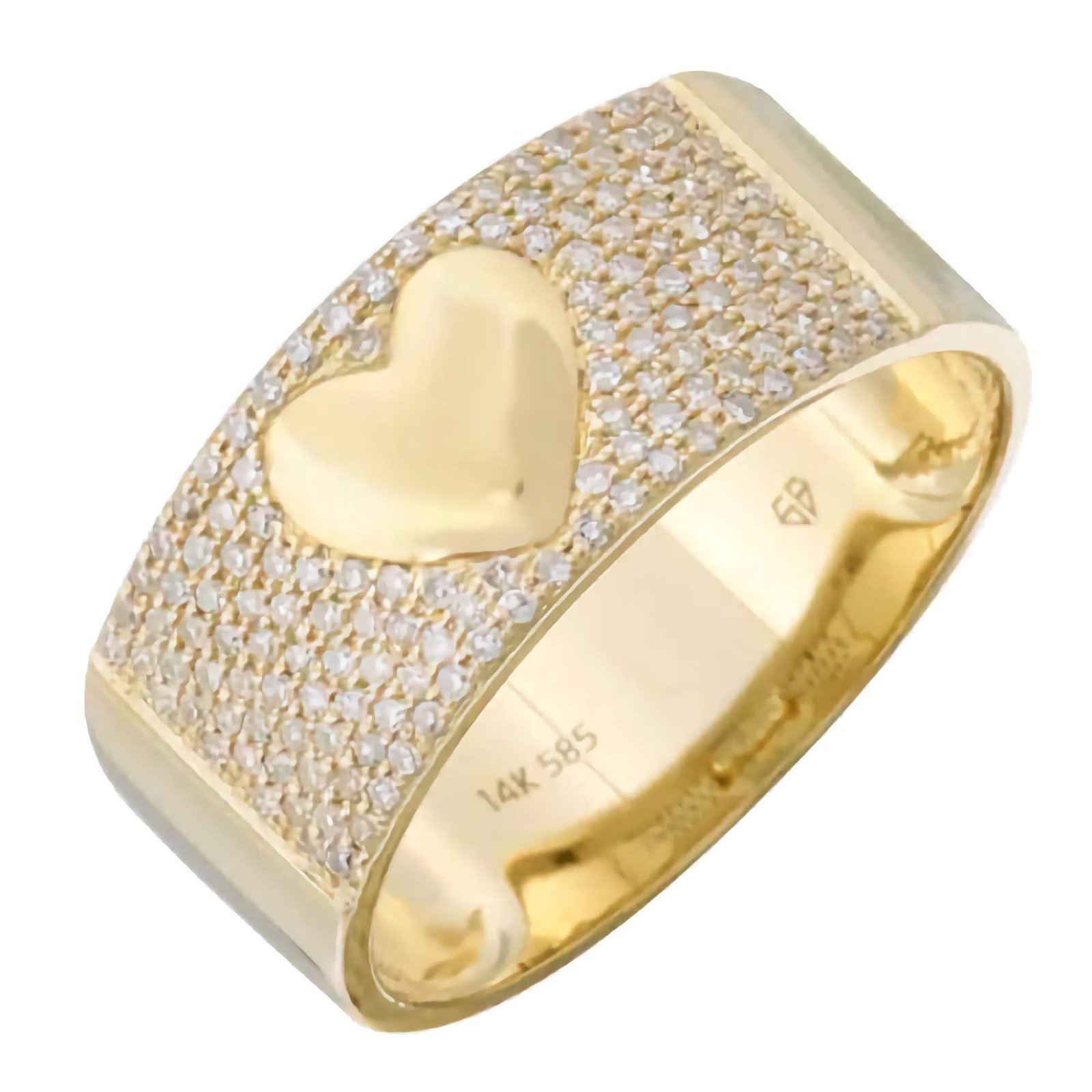 Swarish-Jewels-Heart-Diamond-Cigar-Silver-Ring-edited.jpg 925 Silver Heart Diamond Cigar Ring - Image 1