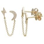 925 Silver Diamond Double Stud Earrings